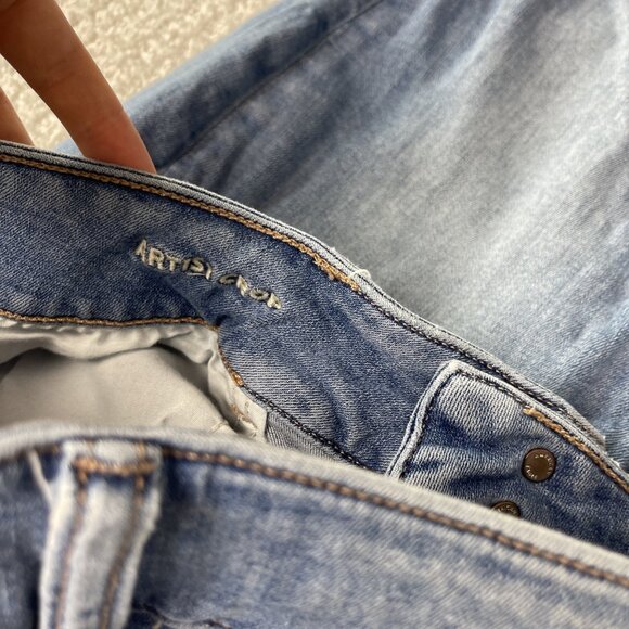 American Eagle Outfitters Artist Crop Next Level Stretch Blue Jeans Women 14 Reg - Picture 6 of 12